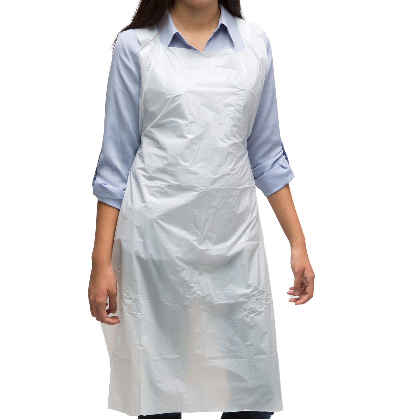 AMMEX Plastic Disposable Aprons for Cooking, 28 x 46 Inch Waterproof Polyethylene Aprons, Pack of 400 Aprons