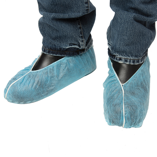 AMMEX Shoe Covers Disposable Booties for shoes, Pack of 300 (150 pairs) Non Slip Shoe Covers for Indoors, Fits Up To US Men's 10